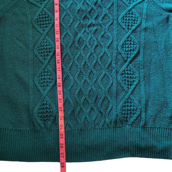 1X Joe Fresh Forest Green Cable Sweater with Button Collar - Picture 7 of 7